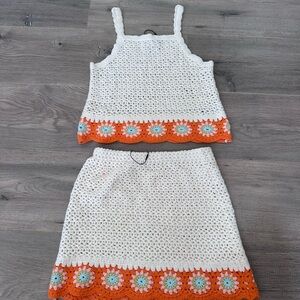 Zara Crochet Halter Top and Skirt Set